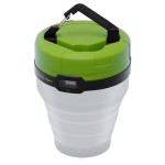 LED camping lantern, 3-in-1, collapsible, green, white - versatile accessory – ideal for leisure, parties,