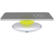 Fast Wireless Charger 10W (white), 1 m - flat, wireless fast-charging device for Qi compatible smartphones