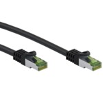 GHMT-certified CAT 8.1 S/FTP Patch Cord, AWG 26, black, 1 m - copper conductor, LSZH halogen-free cable sheath
