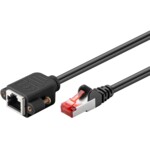 CAT 6 Extension Cable, S/FTP (PiMF), black, 1 m - copper conductor (CU), halogen-free cable sheath (