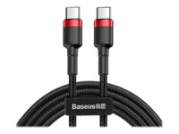 Kabel USB Baseus Kabel Cafule 2x USB-C QC 3A 2m PD red black uniwersalny