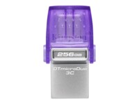 Kingston DataTraveler microDuo 3C 256GB USB 3.2 Gen 1 / USB-C USB stick Lilla Sølv