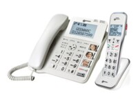 Geemarc Amplidect Combi 595 Telefon med ledning Ingen nummervisning Hvid