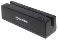 Manhattan USB-A Magnetic Strip Card Reader, Triple Track Reader, Wedge Decoder, Cable 1.5m, Black, Box Magnetisk kortlæser