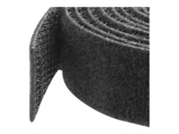 StarTech.com 50ft. Hook and Loop Roll - Cut-to-Size Reusable Cable Ties - Bulk Industrial Wire Fastener Tape - Adjustable Fabric Wraps - Black (HKLP50) 15.24m Sort