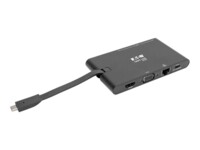 Eaton Tripp Lite Series USB-C Laptop Docking Station - HDMI, VGA, GbE, 4K @ 30 Hz, Thunderbolt 3, USB-A, USB-C, PD Charging 3.0, Black USB-C 3.1 / Thunderbolt 3 Dockingstation
