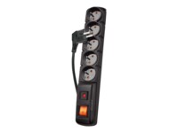 acar F5 Strømstødsbeskytter 5-stik 10A Sort 5m