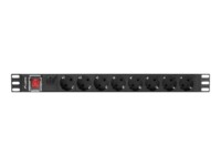 Lanberg Strømfordelingsenhed 8-stik 16A Sort 2m