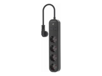 Gembird TSL-PS-S4U-01 Smart strømstrip Ekstern Sort