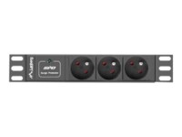 Lanberg PDU-03E-0200-BK Strømfordelingsenhed 3-stik 16A Sort 2m