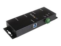 StarTech.com 4-Port USB 3.0 Hub - Metal Industrial USB-A Hub - Wall or Desk Mountable USB Data Hub - TAA Compliant USB Expander Hub (ST4300USBM) Sort
