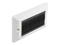Delock Cable Management Cover 146 x 86 mm with black Brush Strips Sort Hvid