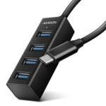 Axagon HUE-M1C 4-portos USB-C USB3.0 hub fekete