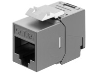 Keystone Module RJ45 CAT 6A, STP, Slim & Short, Earthing Terminal