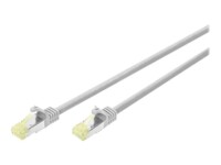 DIGITUS CAT 6a Kabel med afskærmning med folie og kobberfletning (SFTP 2m Patchkabel Grå