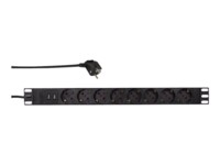 LogiLink Strømfordelingsenhed 8-stik 16A Sort 2m