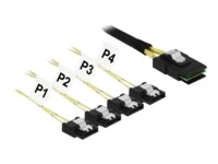 DeLOCK Seriel ATA/SAS-kabel Sort Gul 1m