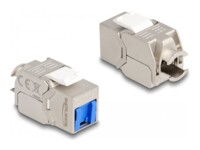Delock Keystone Module RJ45 jack to LSA Cat.6A toolfree with blue dust cover