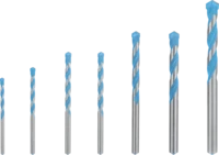 Bosch Expert CYL-9 MultiConstruction Borebitsæt Roterende stødbor Skruetrækker Stødnøgle Cylindrisk Blød flise Multimateriale Beton Plastik Stå Blødtræ 5 mm 6 mm 8 mm 10 mm 4 mm 12 mm 75 mm 85 mm 100 mm 120 mm 150 mm 7 stk