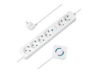 LogiLink Stikdåse 6-stik 16A Hvid 1.5m