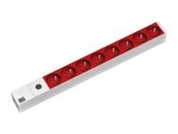Bachmann Protection Stikdåse 8-stik 16A Rød Sølv 2m