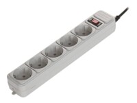 Gembird SPG3-B-6C PURE POWER Strømstødsbeskytter 5-stik 16A Grå 1.8m