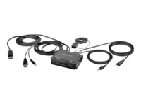 StarTech.com 2-Port Hybrid USB-C DisplayPort Cable KVM , 4K 60Hz, Compact KVM 6ft/1.8m USB-A/DisplayPort/Audio & 4ft/1.2m USB-C Integrated Host Cables, Bus Powered - Remote Push Button/Hotkey ing (C2-D46-UAC-CBL-KVM) KVM / audio / USB switch Desktop
