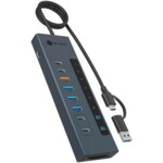 ICY BOX HUB USB-C,6-Port,2xPD Ports with cardreader,USB3.2 Gen2,10Gbit/s