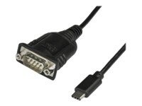 StarTech.com USB C to Serial Adapter Cable 16' (40cm), USB Type C to RS232 (DB9) Converter Cable, USB-C Serial Cable for PLCs, Scanners, Receipt Printers, Male/Male, Windows/macOS/Linux - Up to 921.6 Kbps Baud USB / serielkabel 40cm Sort