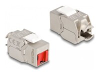 Delock Keystone Module RJ45 jack to LSA Cat.6A toolfree with red dust cover
