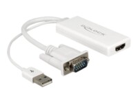 Delock Video / lyd adapter 25cm Hvid