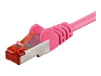 goobay CAT 6 Pairs in metal foil = PiMF (ledningspar i afskærmende folie) 25cm Netværkskabel Magenta