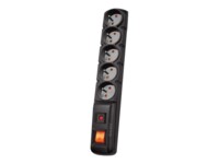 acar F5 Strømstødsbeskytter 5-stik 10A Sort 5m