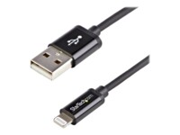 StarTech.com 1m (3ft) Black Apple 8-pin Lightning Connector to USB Cable for iPhone / iPod / iPad - Charge and Sync Cable - 1 meter (USBLT1MB) Lightning-kabel 1m Sort