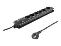 Qoltec Strømstødsbeskytter 6-stik 16A Sort