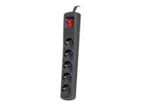 Armac R5 Stikdåse 5-stik 10A Sort 5m