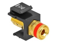 Delock Keystone module binding post > thread nut Sort Guld Rød