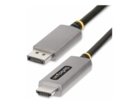 StarTech.com 6ft (2m) DisplayPort to HDMI Adapter Cable, 8K 60Hz, 4K 144Hz, HDR10, DP 1.4 to HDMI 2.1 Active Video Converter, DisplayPort Desktop to HDMI Monitor, M/M - DisplayPort to HDMI Cord (133DISPLAYPORTHDMI21) Videoadapterkabel 2m Grå