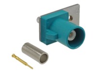 Delock FAKRA Z plug spring pin for crimping 1 prepunched hole Blå