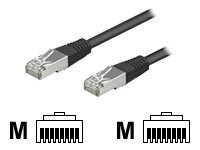wentronic CAT 5e Kabel med folie og kobberfletning (FTP) 50cm Netværkskabel Sort