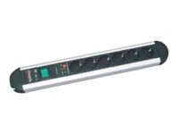Bachmann PRIMO CLASSIC Stikdåse 6-stik 16A Sort Sølv 1.8m