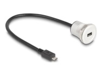 Delock USB forlængerkabel 30cm Sort Sølv