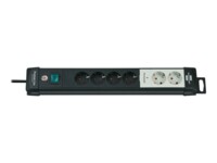 brennenstuhl Premium-Line Technics Extension Socket Stikdåse 6-stik Sort Grå 3m