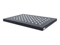 Intellinet 19' Fixed Shelf, 1U, 345mm Depth, Max 50kg, Black Rackhylde Sort