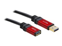 Delock Premium USB forlængerkabel 1m Sort