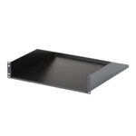 StarTech.com 2U Heavy Duty Server Rack Mount Shelf - 125lbs - 18in Deep Steel Universal Cantilever Tray for 19' AV/ Network Equipment Rack (CABSHELFHD) Rackhylde Sort