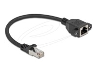 DeLOCK CAT 6a S/FTP 25cm Forlængerkabel til netværk Sort