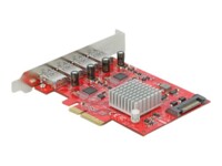 DeLock PCI Express x4 Card to 4 x external SuperSpeed USB 10 Gbps (USB 3.2 Gen 2) USB Type-A female USB-adapter PCI Express 3.0 x4 10Gbps
