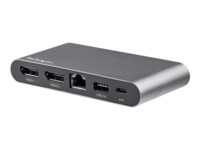 StarTech.com USB C Dock - 4K Dual Monitor DisplayPort - 100W Power Delivery Passthrough, GbE, 2x USB-A - Multiport Adapter Dockingstation