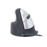 R-Go HE Mouse Ergonomisk mus, Medium (165-195mm), Venstre, Med kabel Kabling Sort Sølv